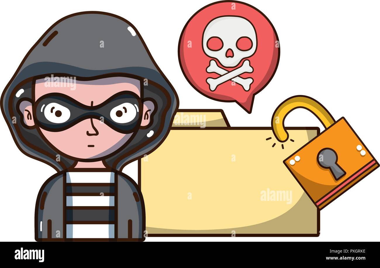 cybersecurity threat cartoon Stock Vector