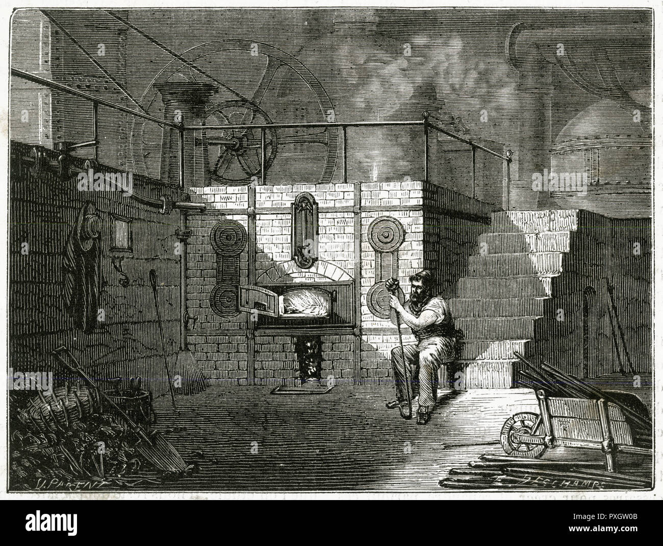 FURNACE OF STEAM ENGINE Stock Photo Alamy