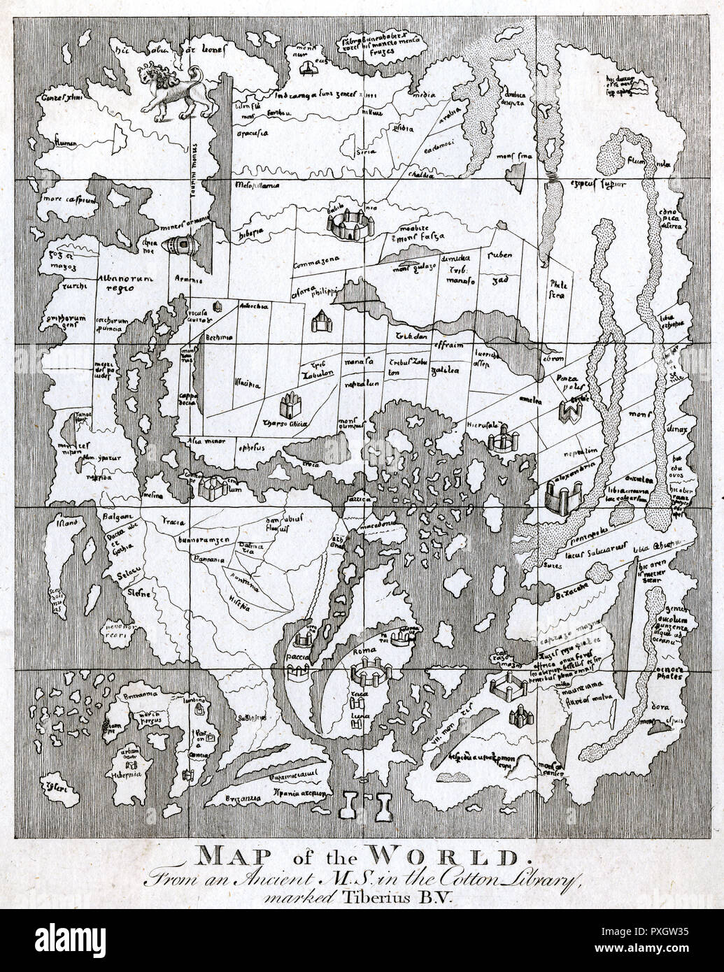 WORLD MAP/STRUTT 10C Stock Photo