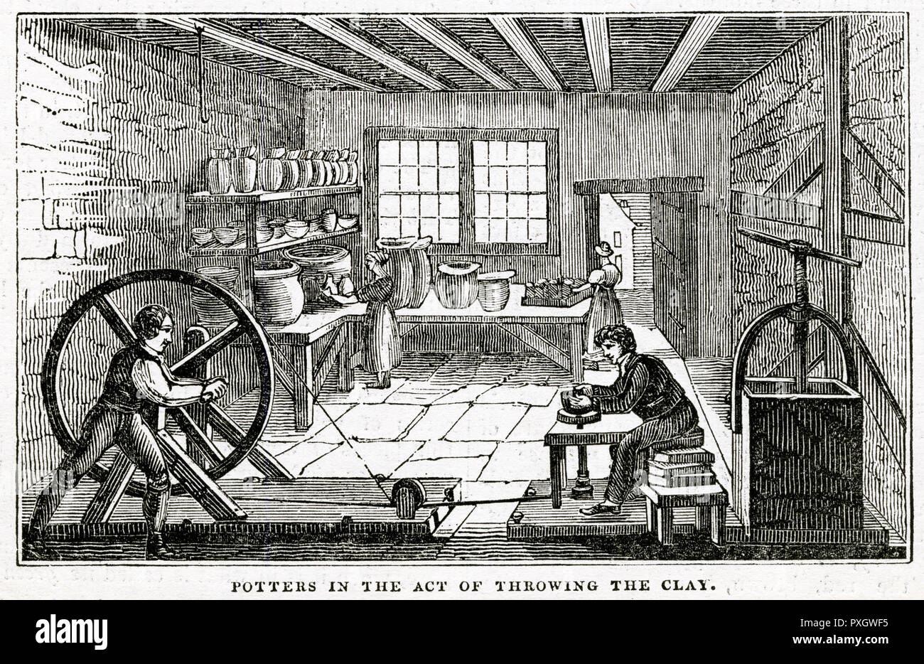 Potters throwing clay 1836 Stock Photo Alamy