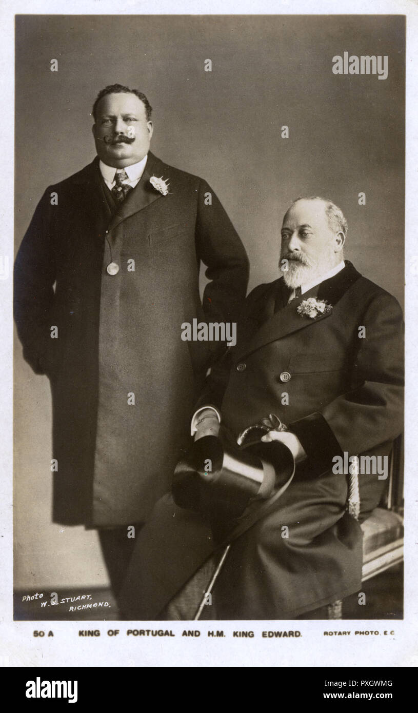 King Edward VII and King Carlos I of Portugal Stock Photo