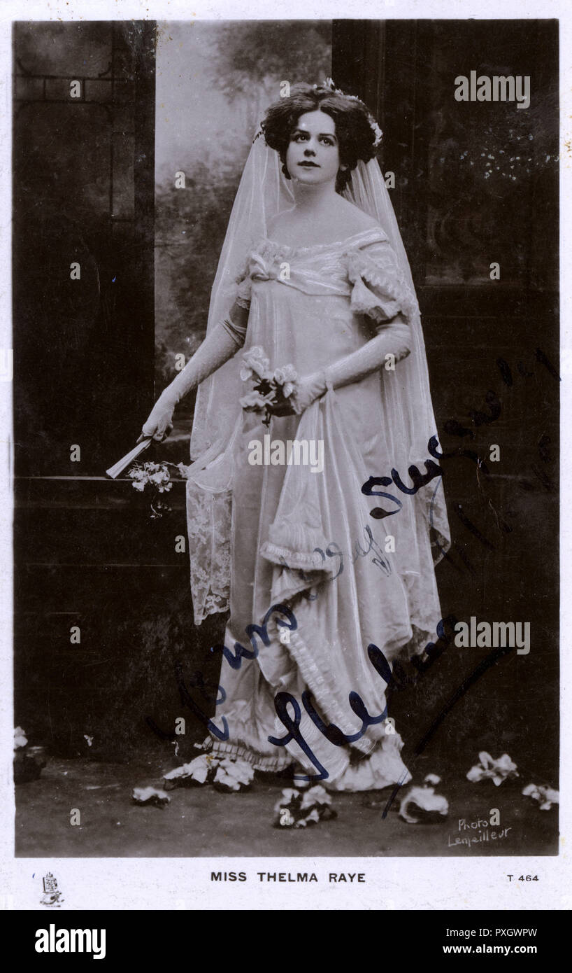 Miss Thelma Raye - autographed postcard Stock Photo