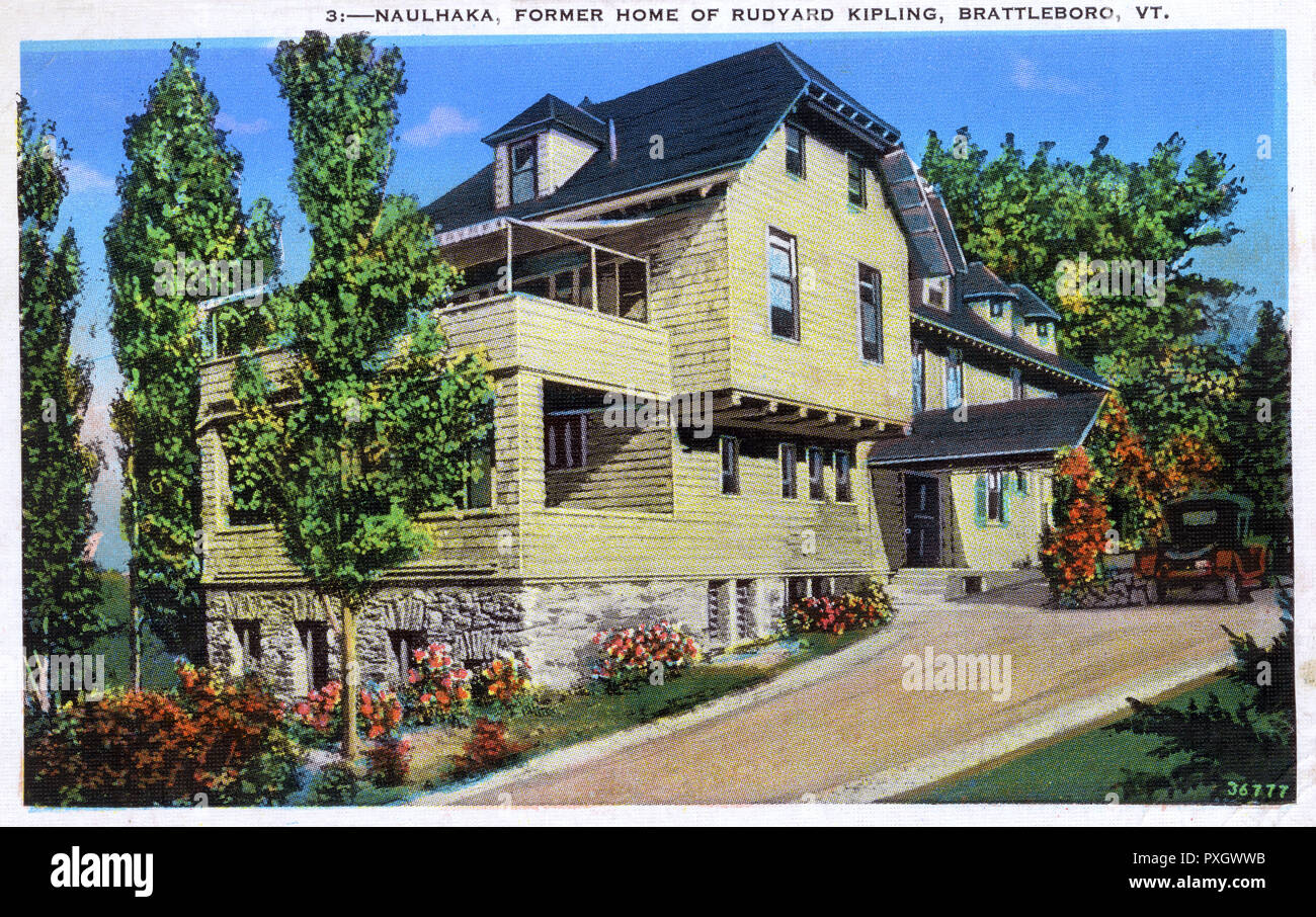 Naulhaka, Home of Rudyard Kipling, Brattleboro, Vermont, USA. Date circa 1920s Stock Photo Alamy