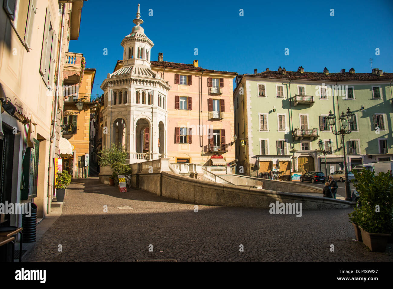 The small town of Acqui Terme in Piedmont, Italy known for its hot springs Stock Photo