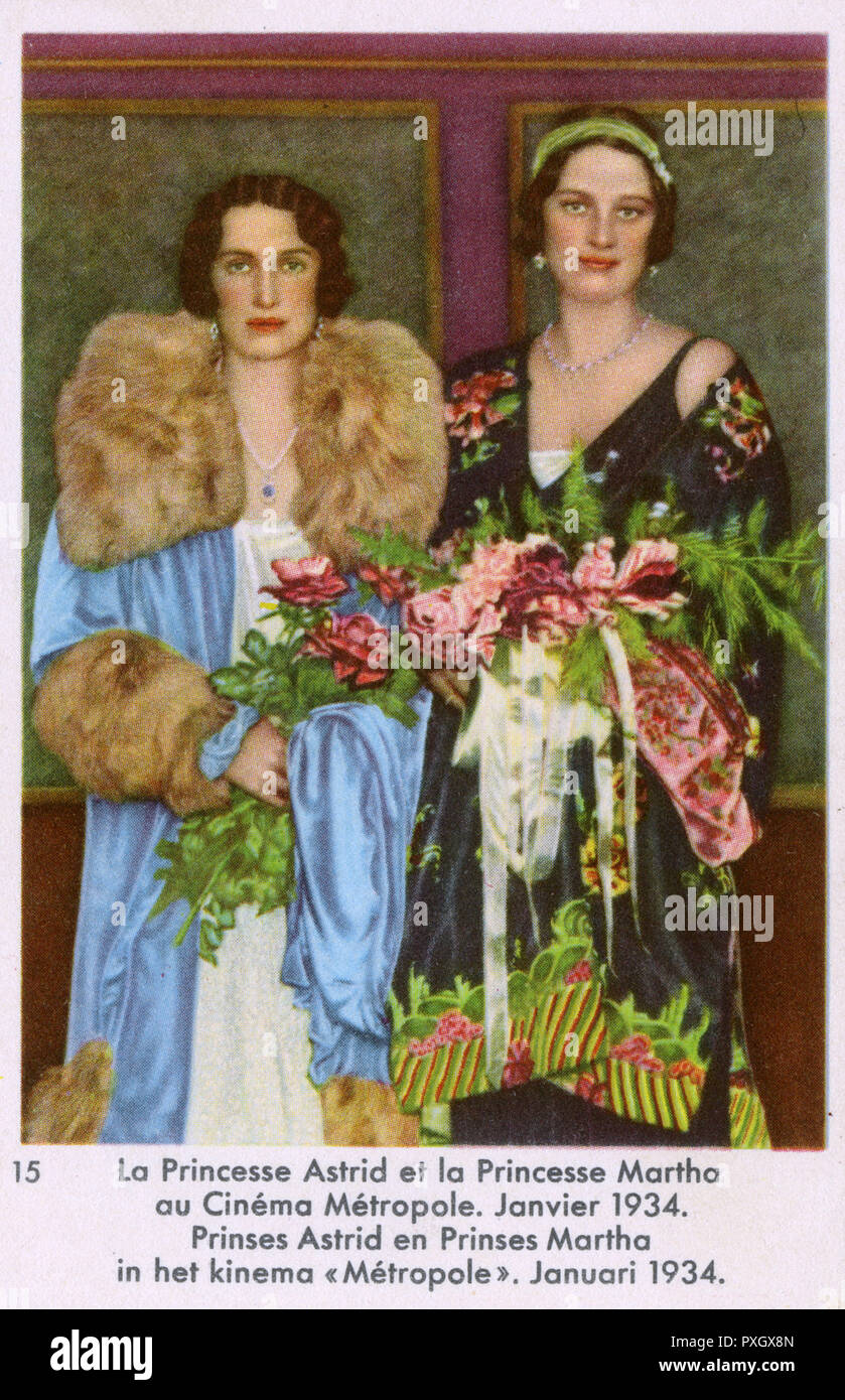 Queen Astrid of Belgium with Princess Martha Stock Photo