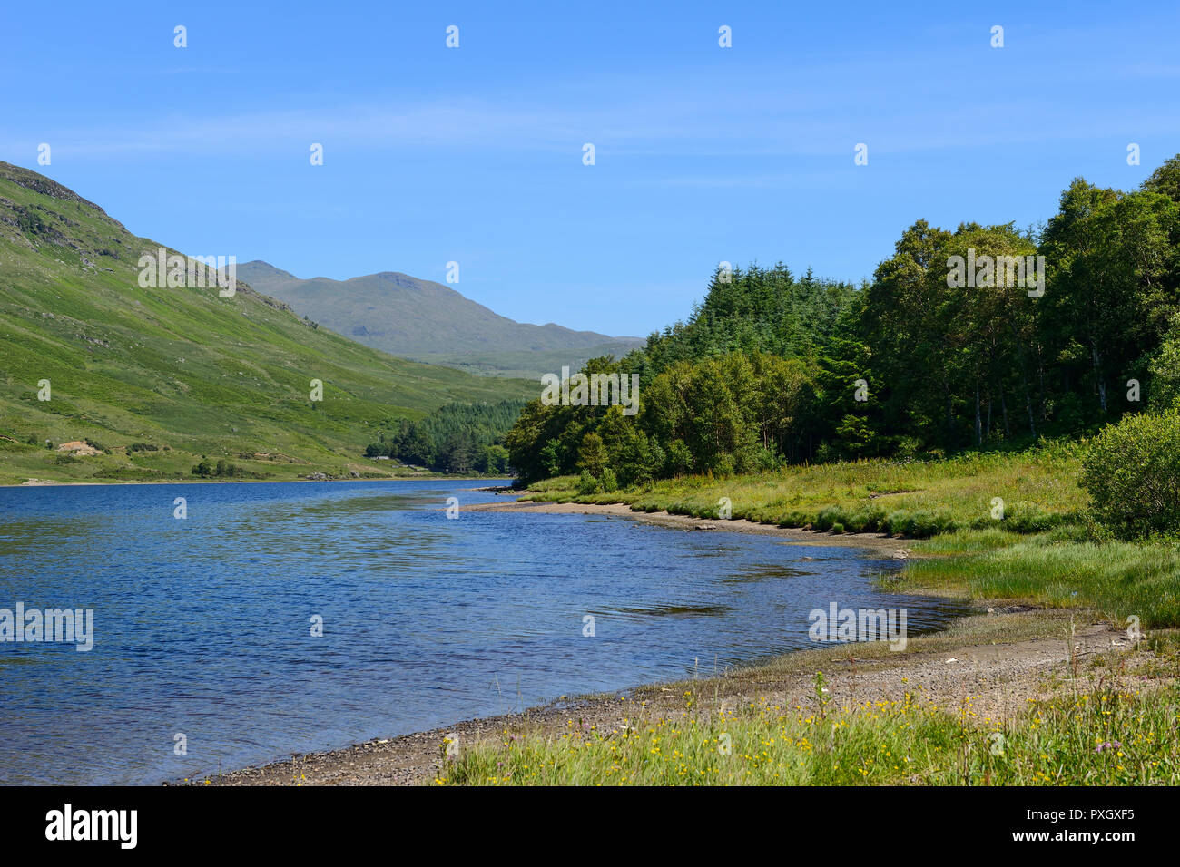 Loch Lubhair in the Loch Lomond and Trossachs National Park, east of Crainlarich on the A85, Stirling Region, Scotland Stock Photo