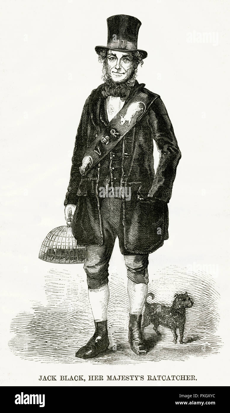 Jack Black, was a rat-catcher and mole destroyer from Battersea.     Date: circa 1850s Stock Photo