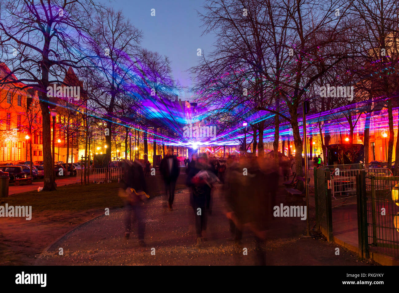 Light Art Festival "Bright Brussels", various light installations