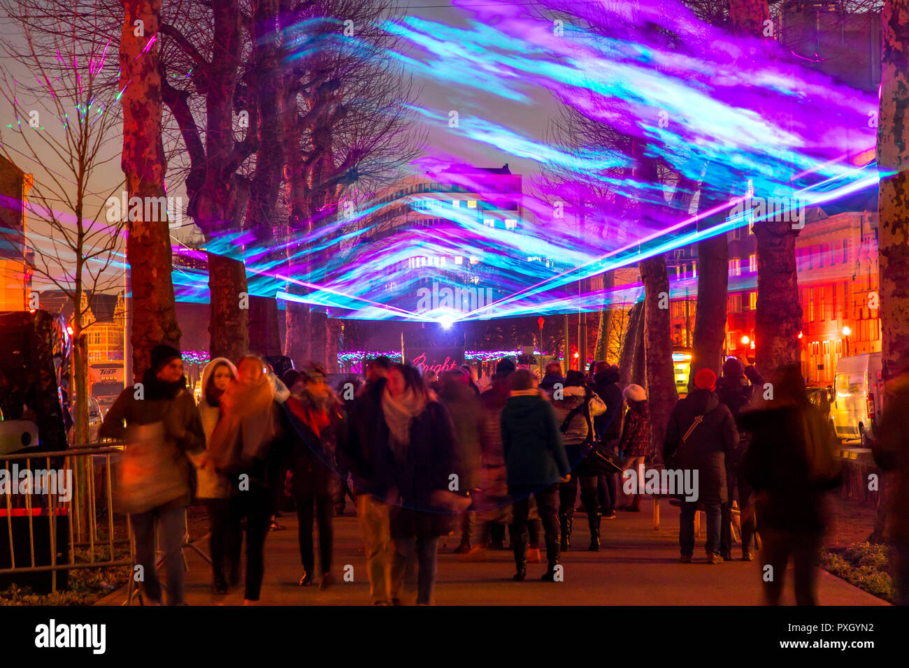 Light Art Festival "Bright Brussels", various light installations