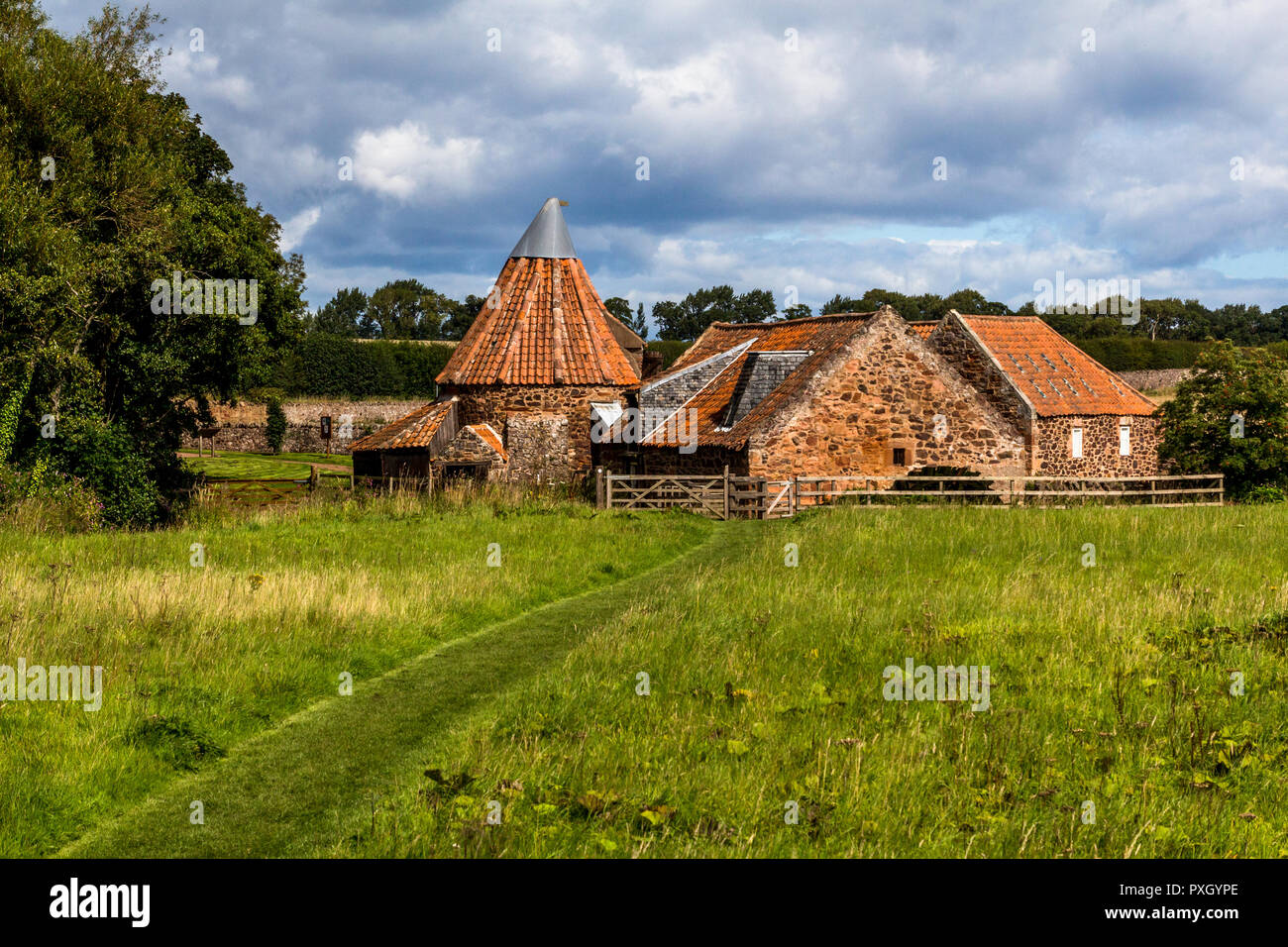 Preston Mill East Linton showing conical kiln building and undershot