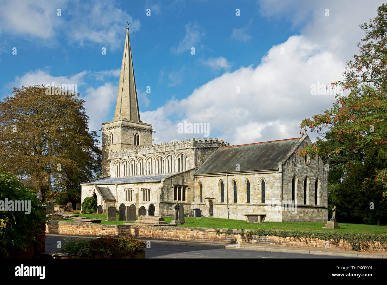 The Parish Church of St Peter & St Paul, Drax village, North Yorkshire, England UK Stock Photo