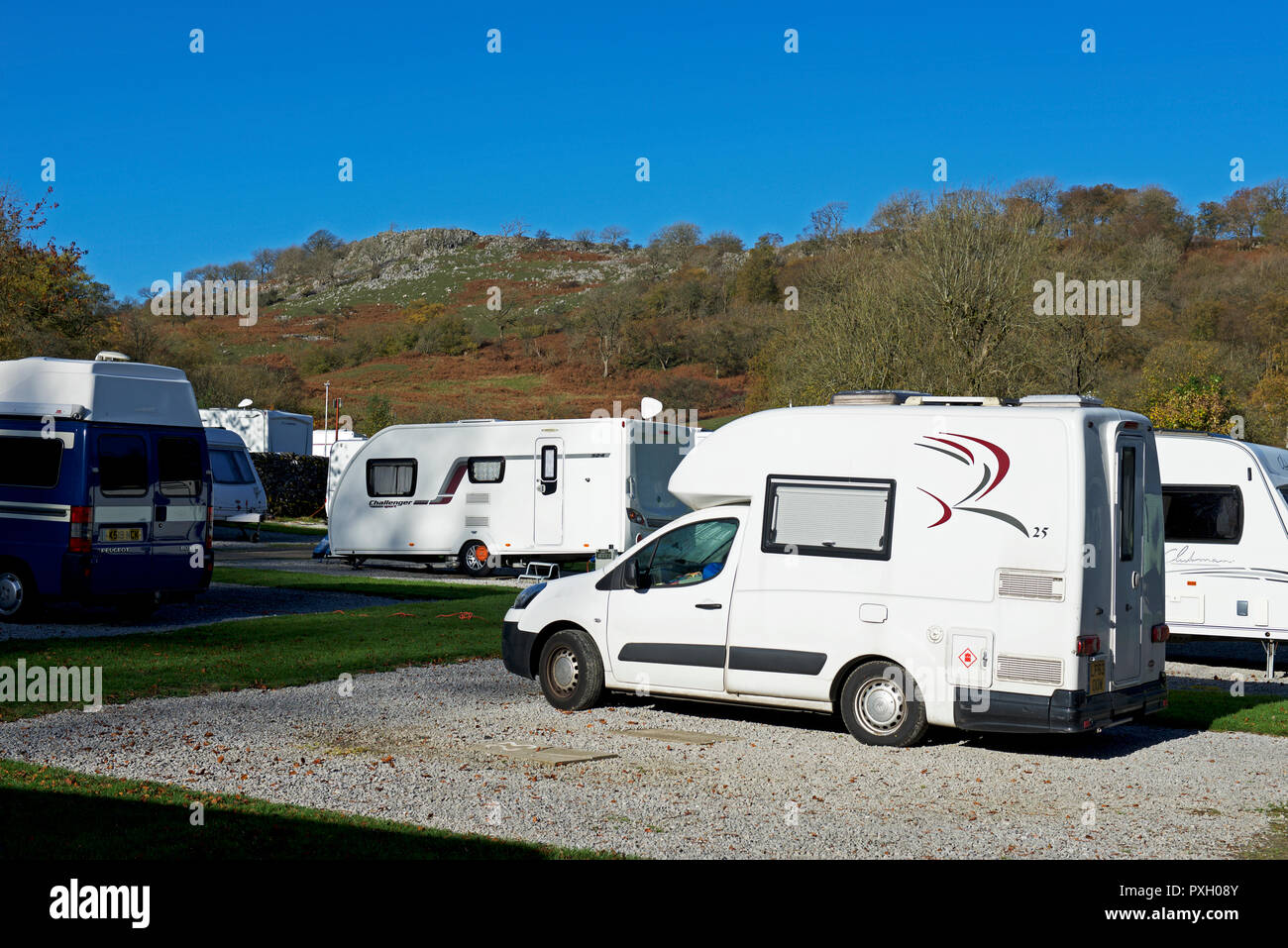 Romahome 25 camper parked at Woodnock campsite near Threshfield