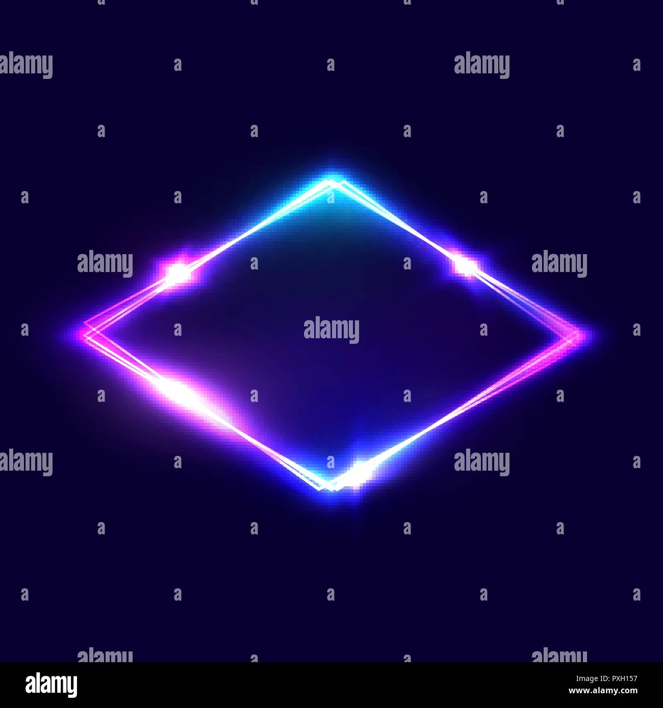 rhombus background on dark blue backdrop night club neon light