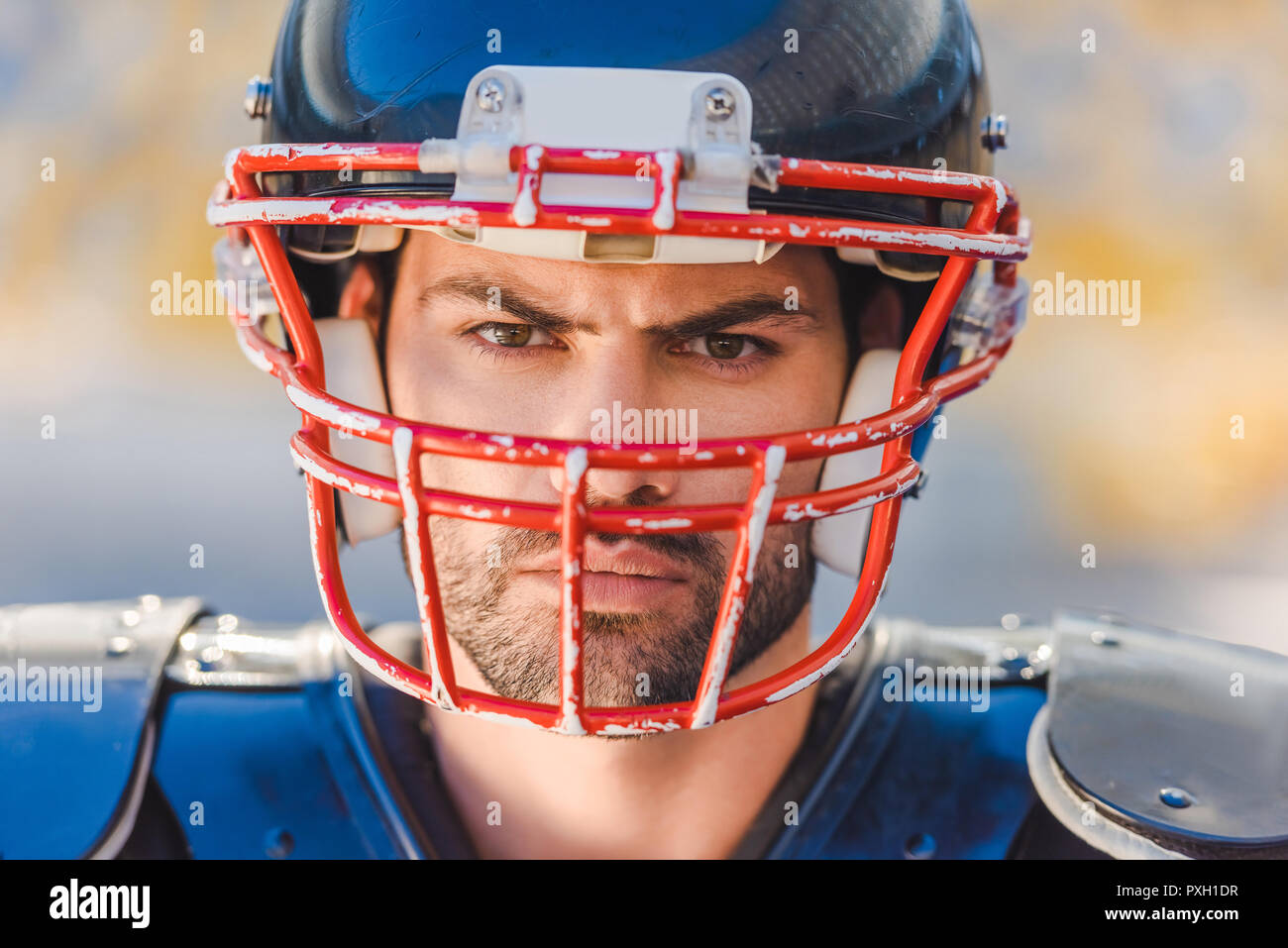 Close Up Shot Of Angry Young American Football Player Stock Photo Alamy Close Up Shot Of Angry Young American Football Player Stock Photo Alamy
