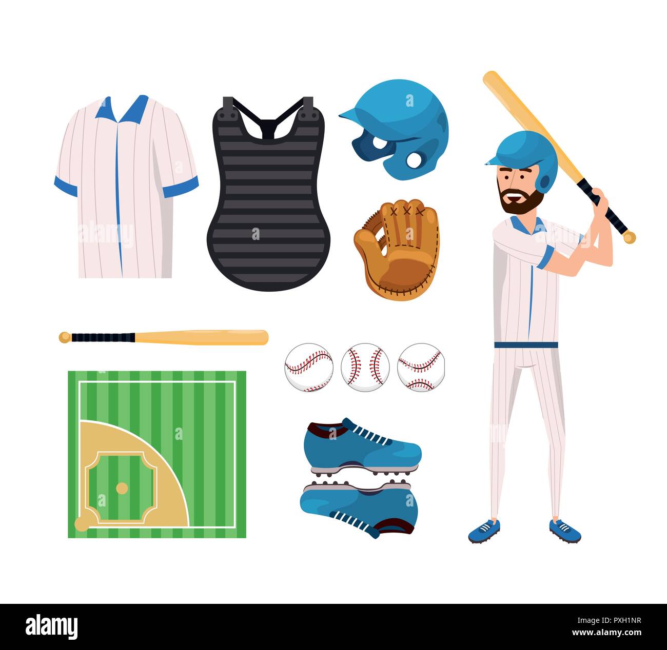 set baseball uniform and professional player Stock Vector Image \u0026 Art -  Alamy, image size:1300x1268