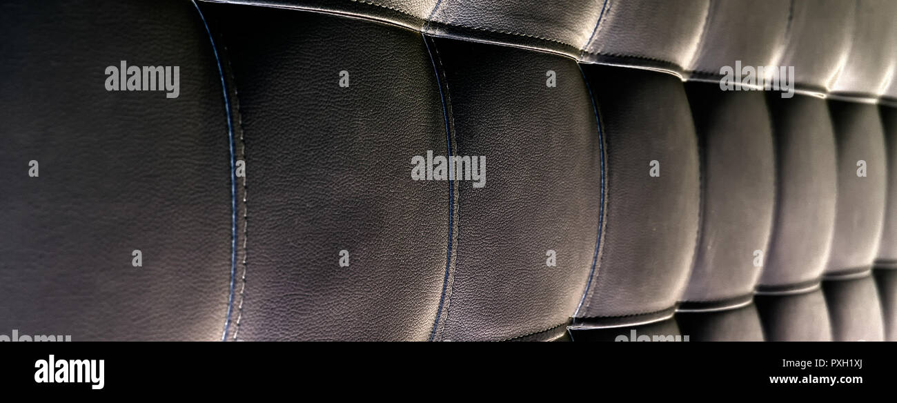 Tufted leather headboard texture, used for background Stock Photo