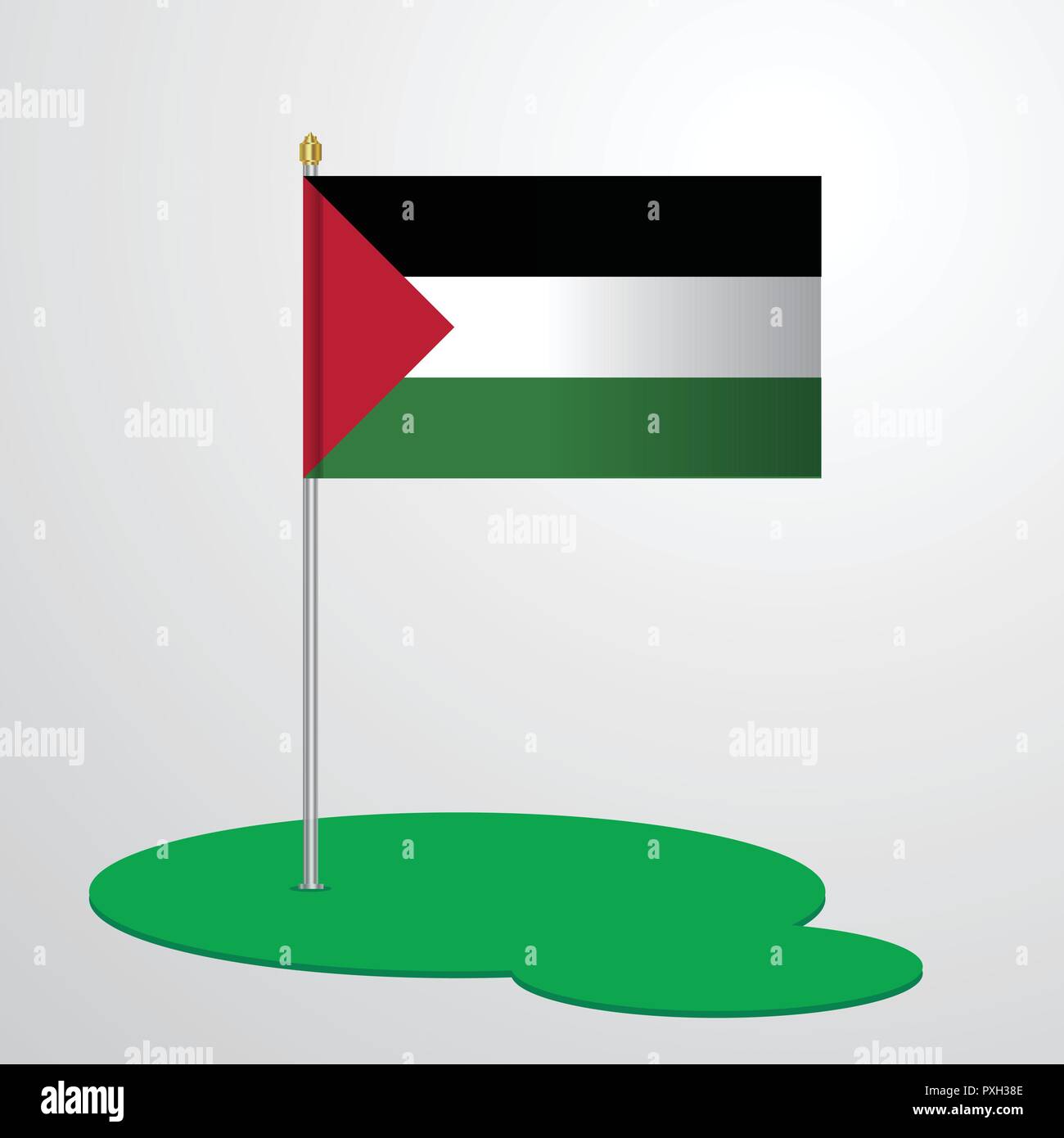 Palestine Flag Pole Stock Vector Image & Art - Alamy