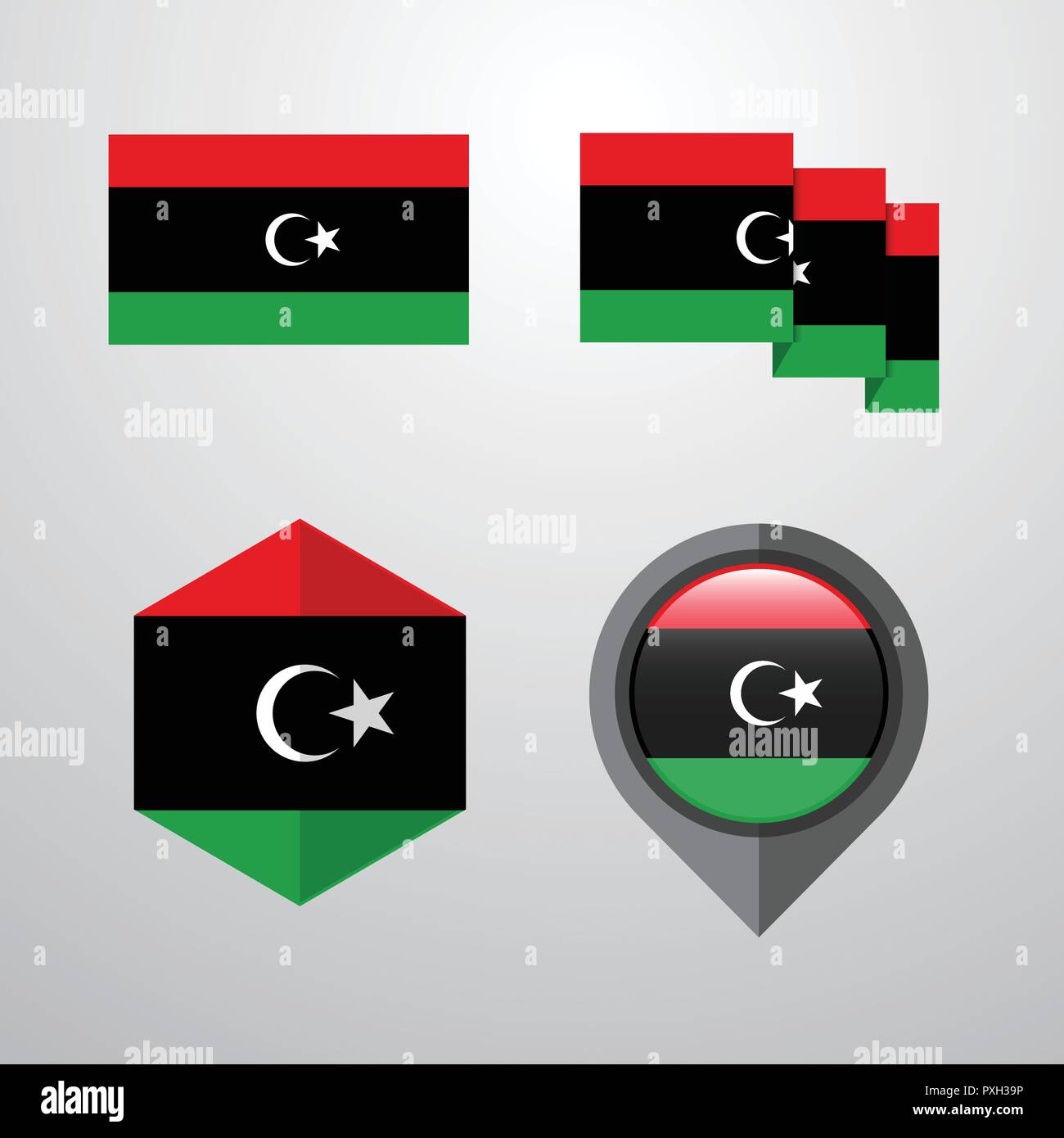 Libya Flag Design Set Vector Stock Vector Image And Art Alamy 
