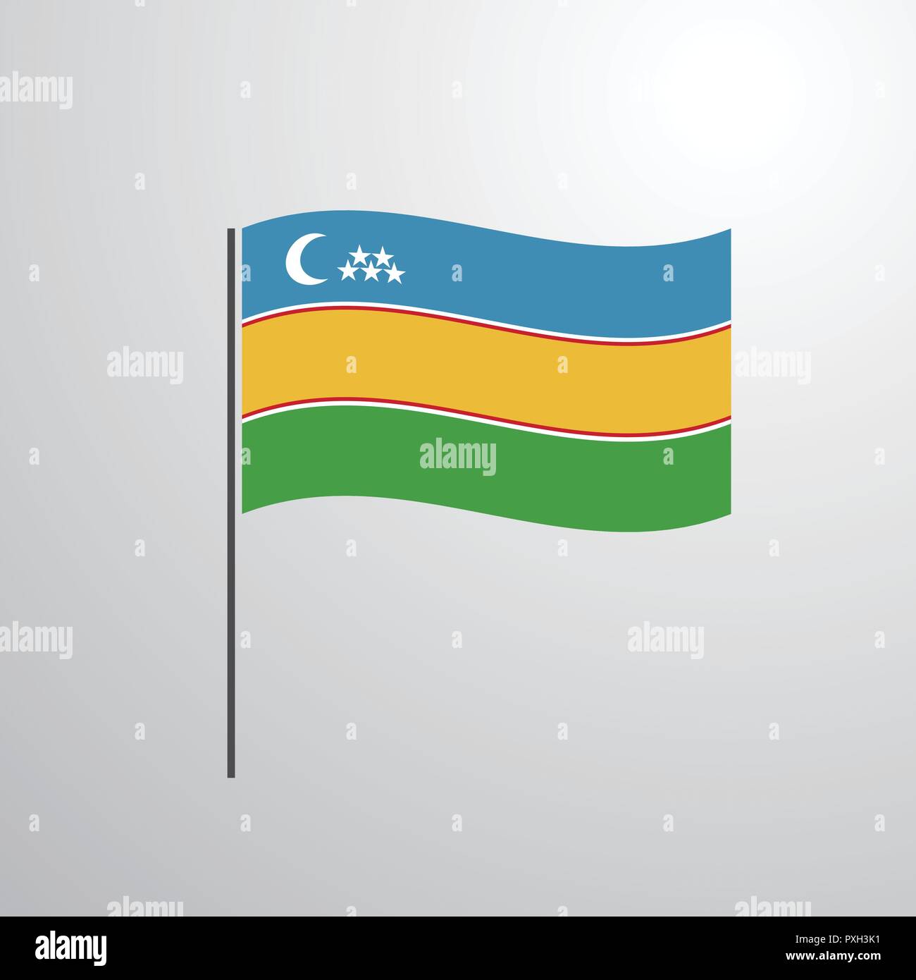 Karakalpakstan waving Flag Stock Vector Image & Art - Alamy