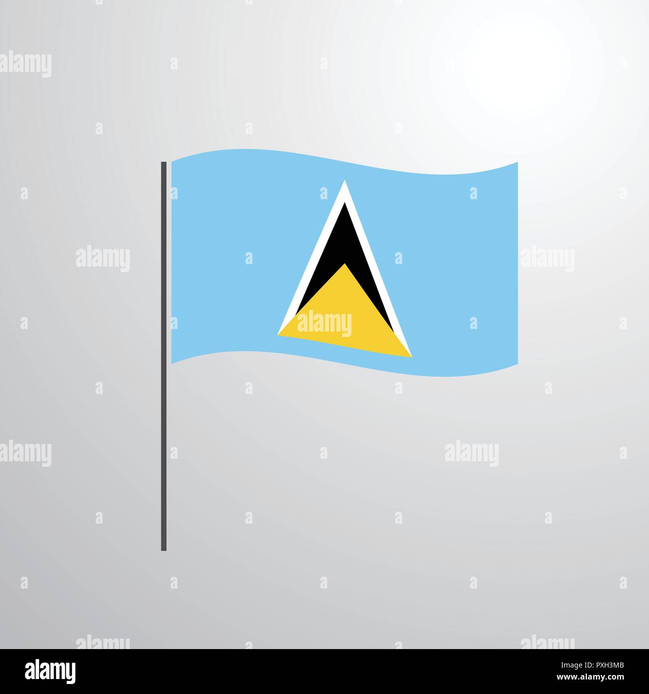 Saint Lucia waving Flag Stock Vector