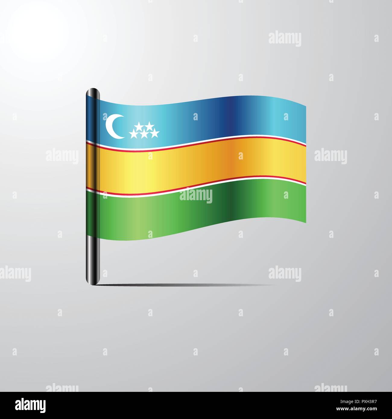 Karakalpakstan waving Shiny Flag design vector Stock Vector Image & Art ...