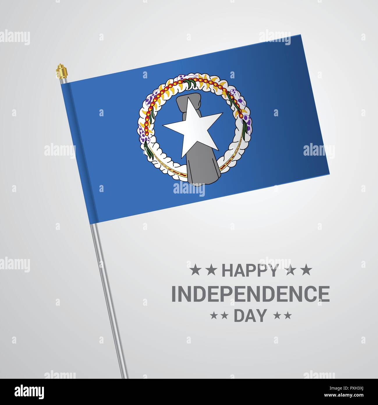 Northern Mariana Islands Independence day typographic design with flag