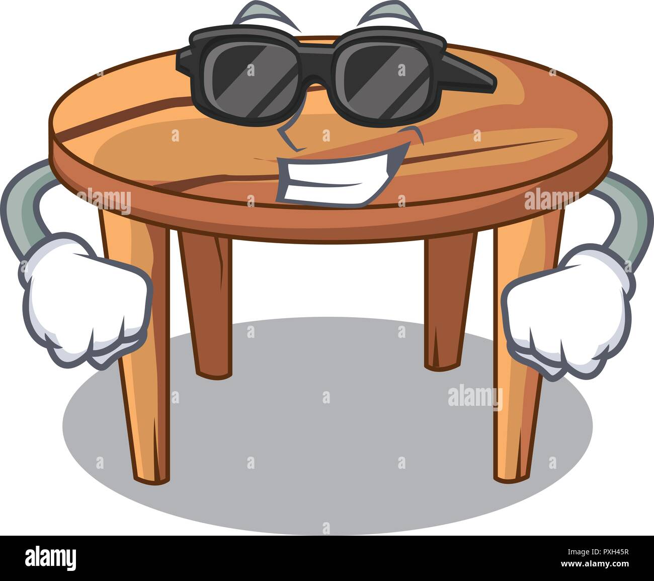 Super cool cartoon round wooden table in cafe Stock Vector Image & Art -  Alamy
