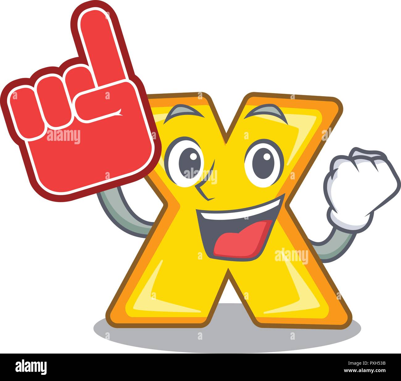 Foam finger multiply sign icon isolated on mascot Stock Vector Image ...