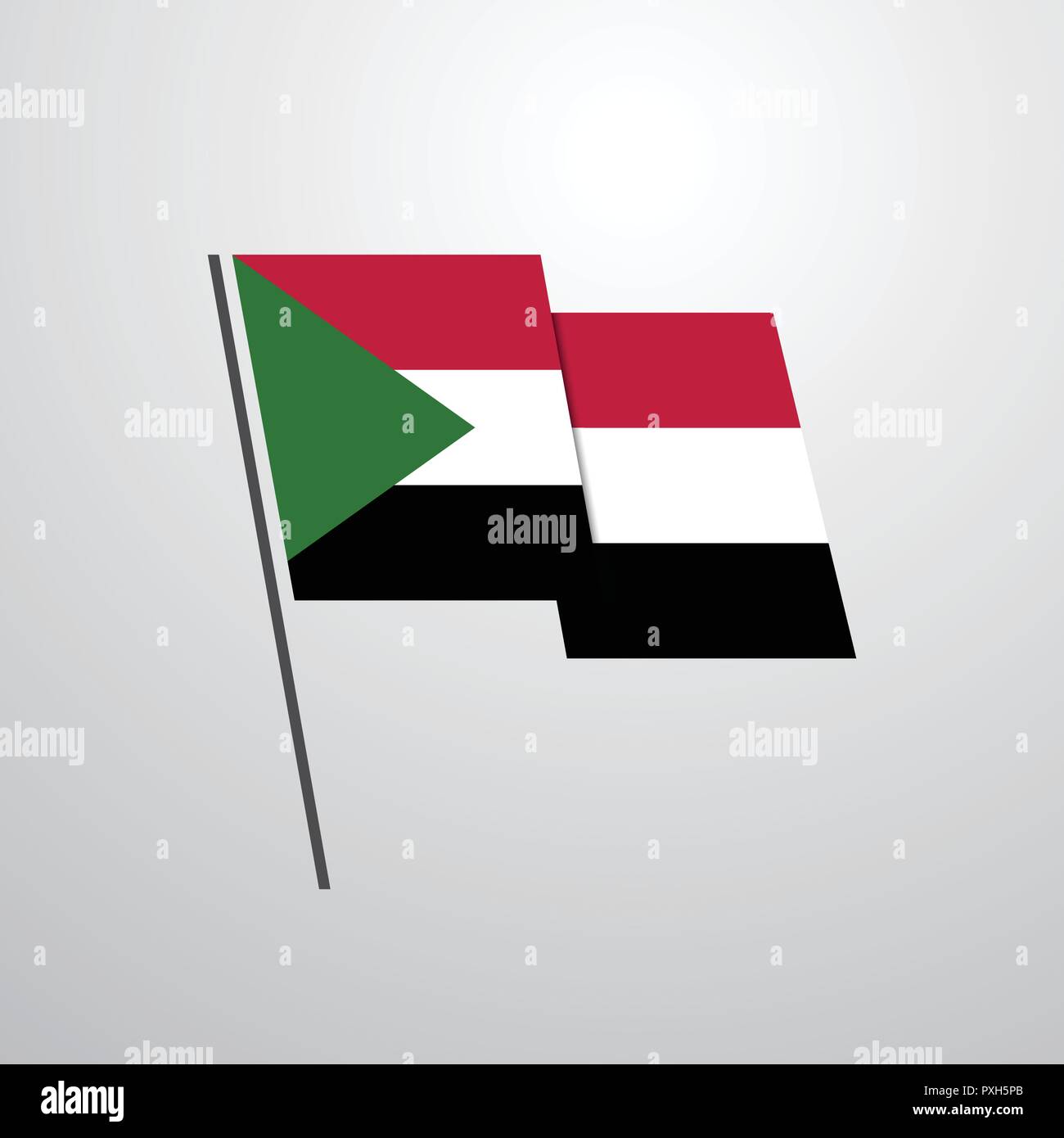 Sudan flagpole vector hi-res stock photography and images - Alamy