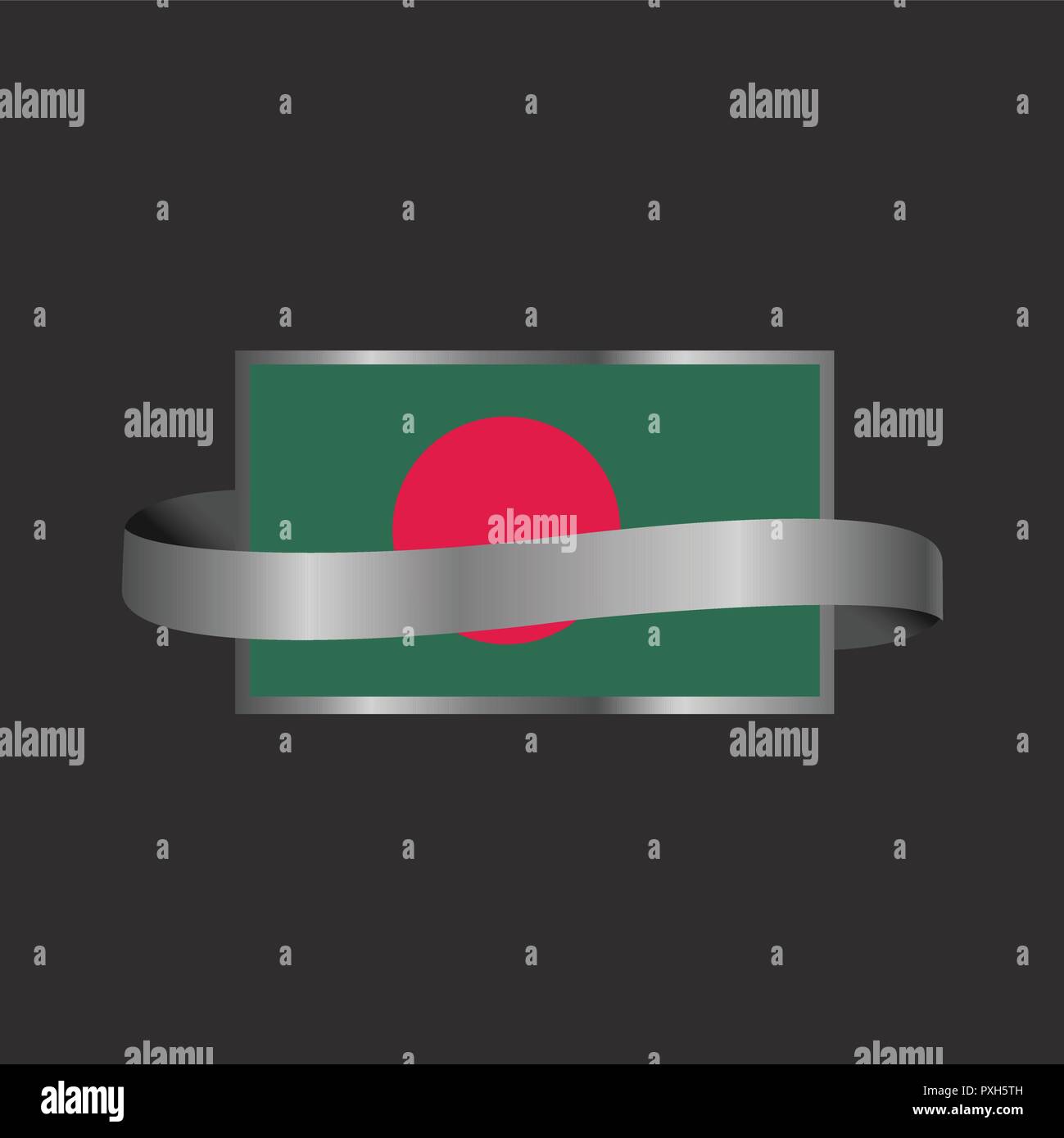 Bangladesh Flag Ribbon Banner Design Stock Vector Art
