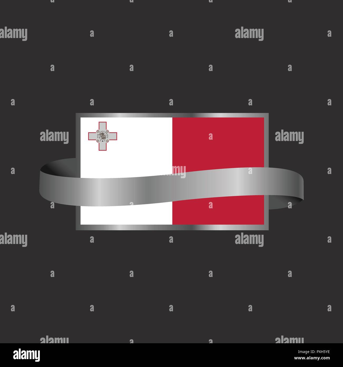 Malta flag Ribbon banner design Stock Vector Image & Art Alamy