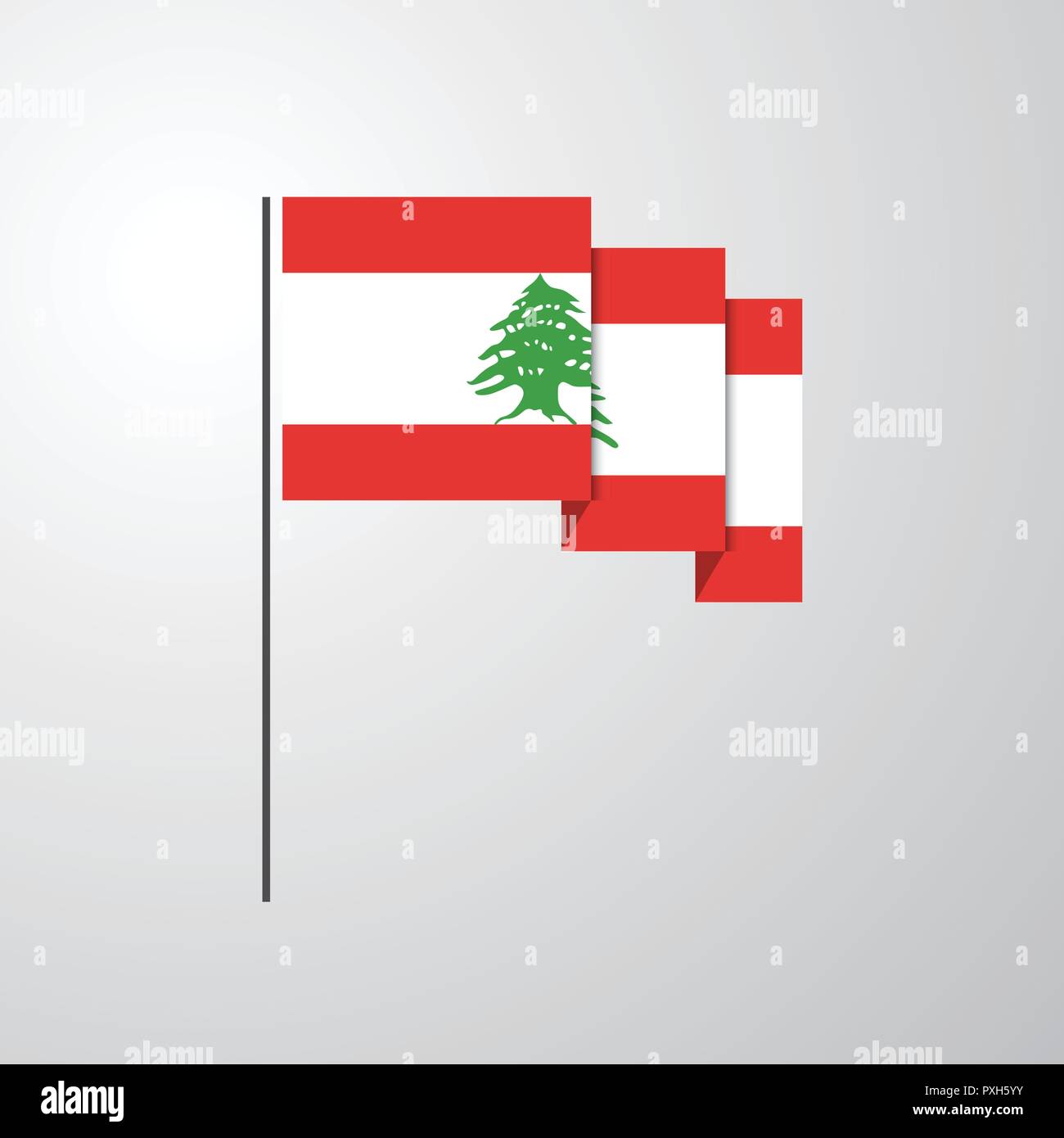 Lebanon waving Flag creative background Stock Vector