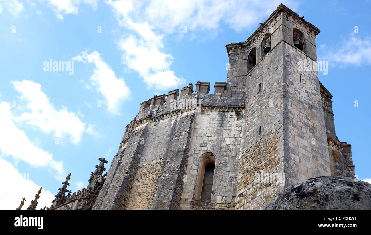The Knights Templar Castle & Church at Tomar, Portugal Stock Photo