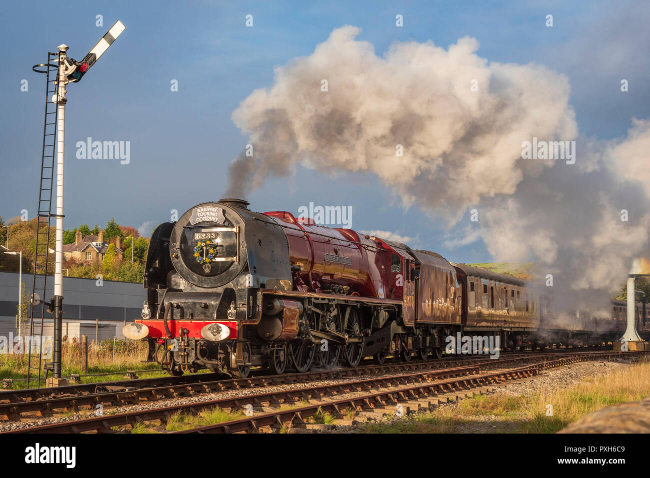 No.46233 'Duchess of Sutherland' the Midland and Scottish Railway (LMS) Princess Coronation Class 4-6-2 'Pacific' type steam locomotive built in 1938. Stock Photo