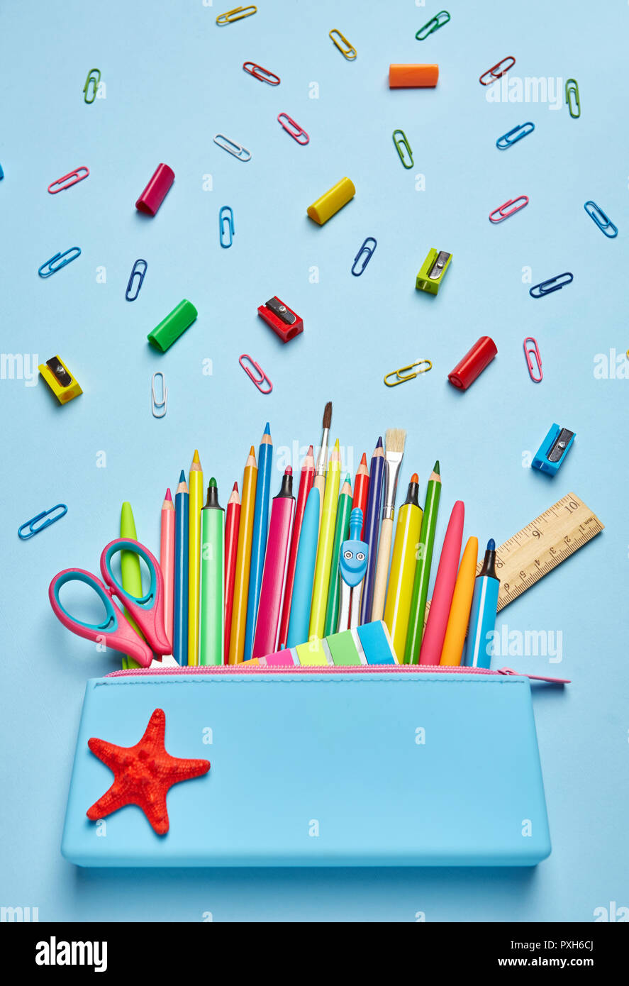 Office Pencil Case Stock Photo - Download Image Now - School Supplies,  Pencil Case, School Building - iStock
