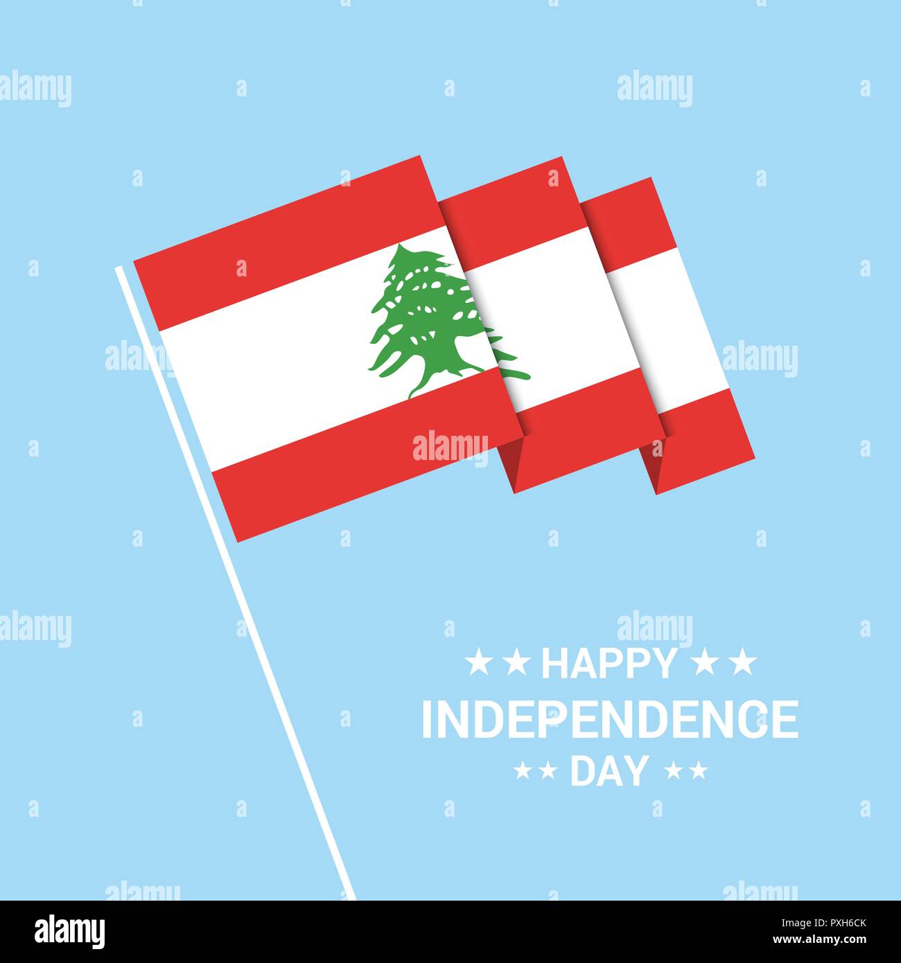 Lebanon Independence day typographic design with flag vector Stock Vector