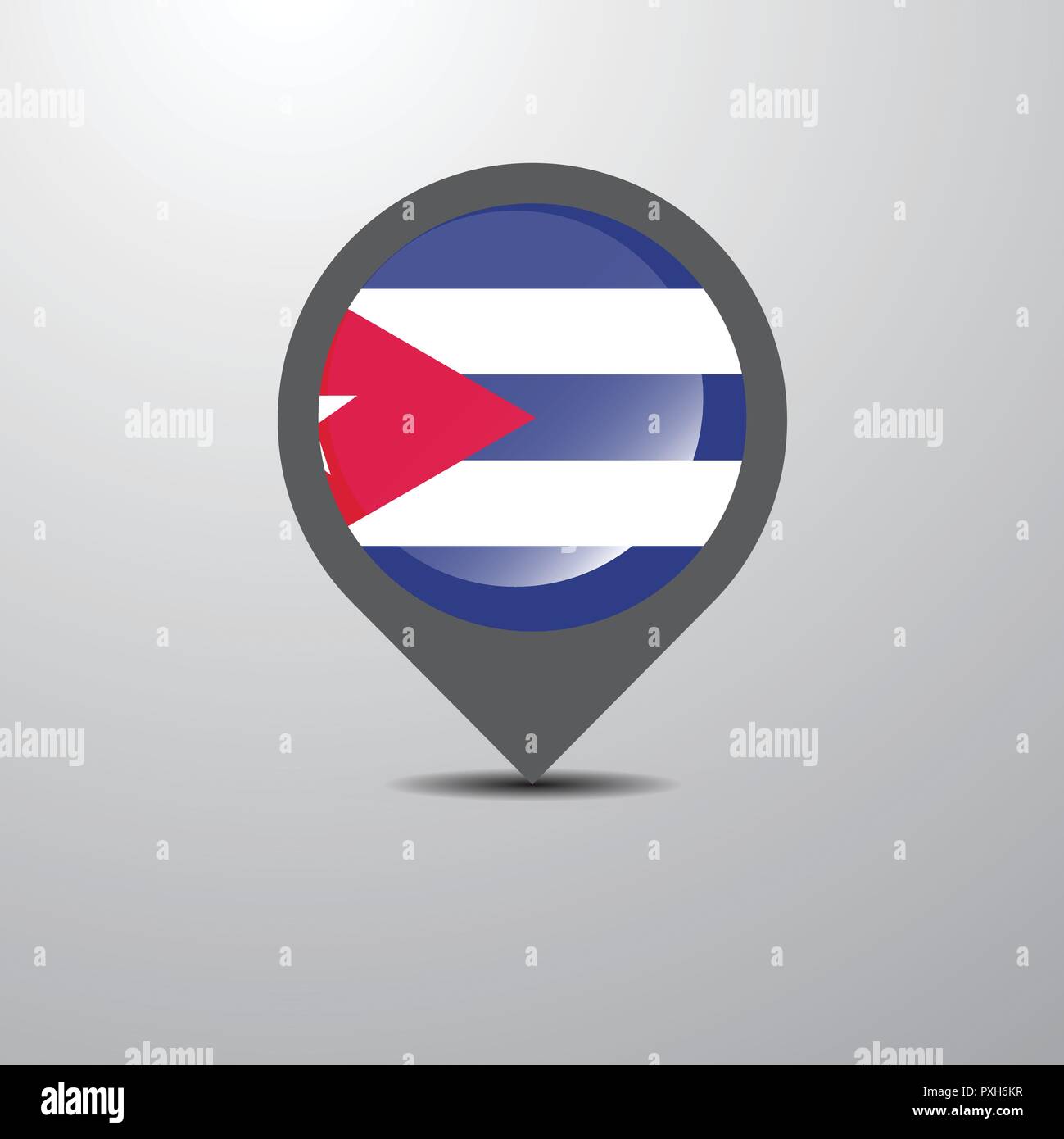 Cuba Map Pin Stock Vector