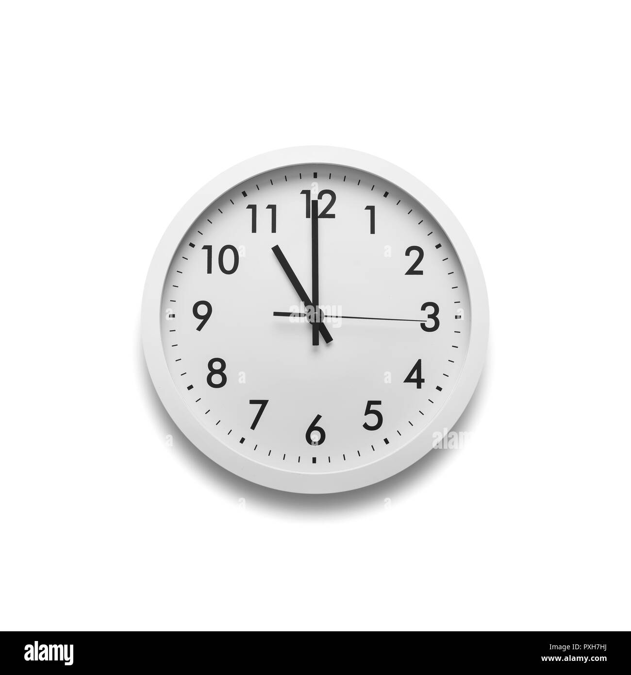 White wall clock isolated on white background Stock Photo - Alamy