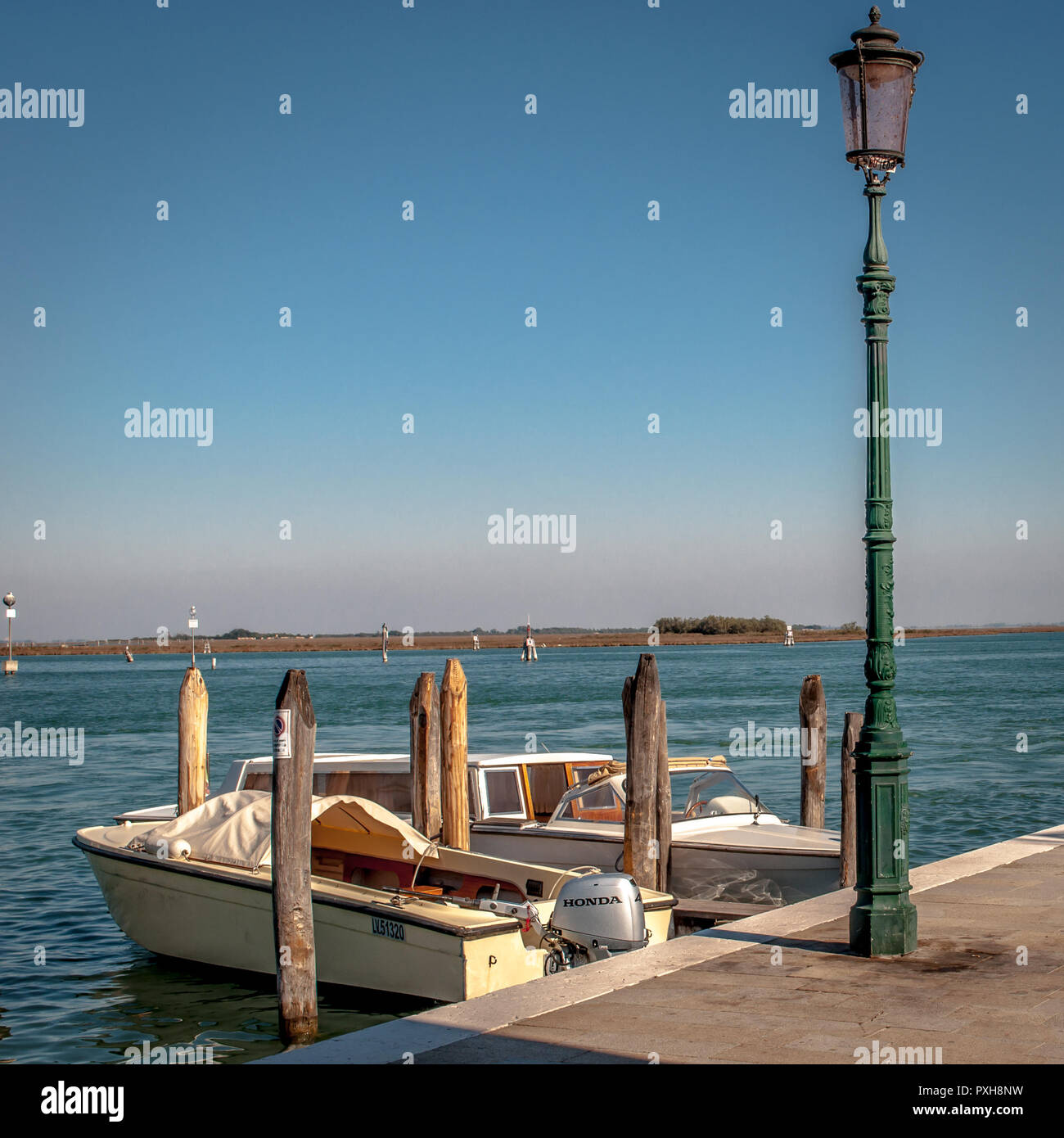 Venedig ist die Hauptstadt der Region Venetien in Norditalien und wurde auf mehr als 100 kleinen Inseln in einer Adria-Lagune erbaut. Stock Photo