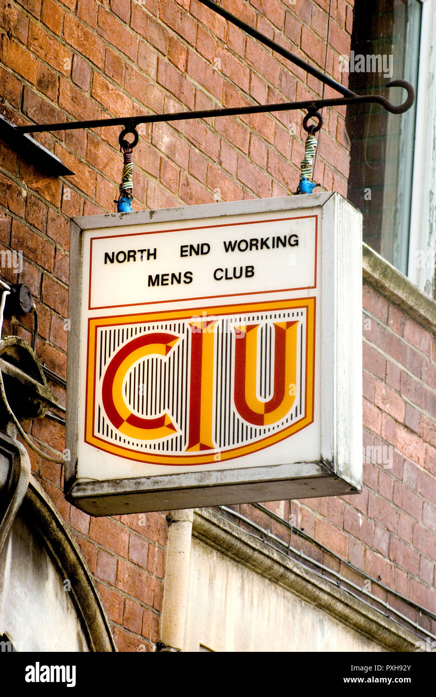 Working Mens Club Sign Stock Photo