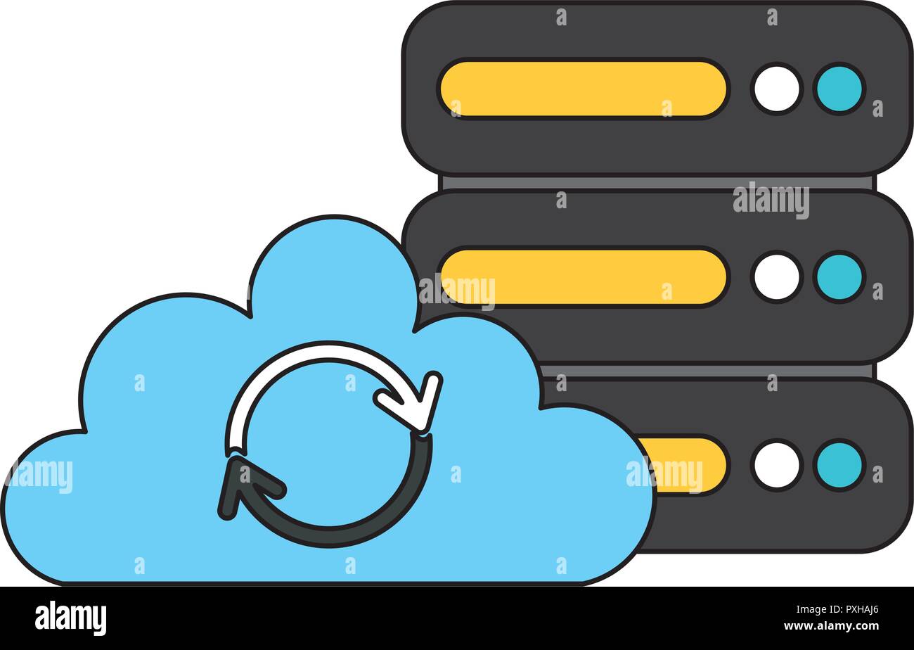 cloud computing database fin tech business vector illustration Stock ...