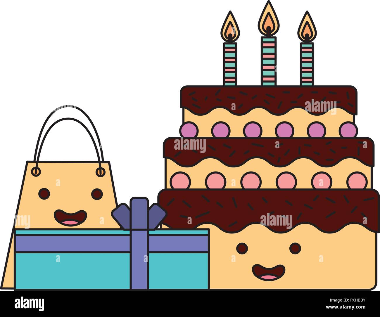 Kawaii Happy Birthday Stock Vector Image Art Alamy Kawaii Happy Birthday Stock Vector Image Art Alamy