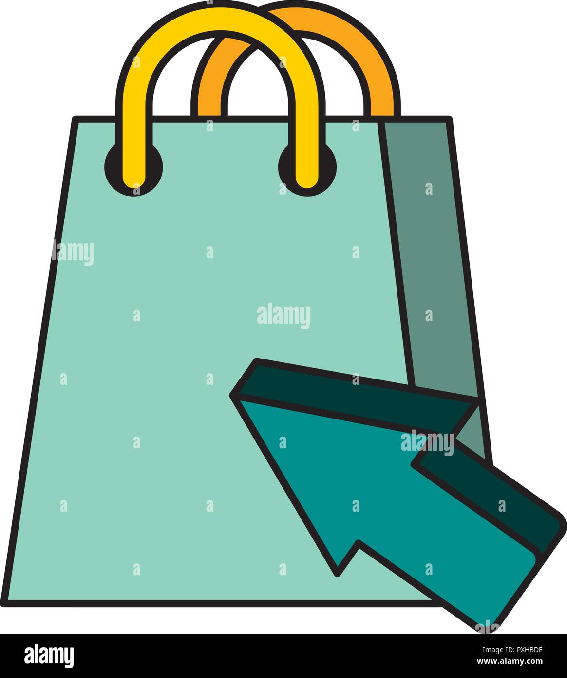 online shopping bag arrow on white background Stock Vector Image & Art ...