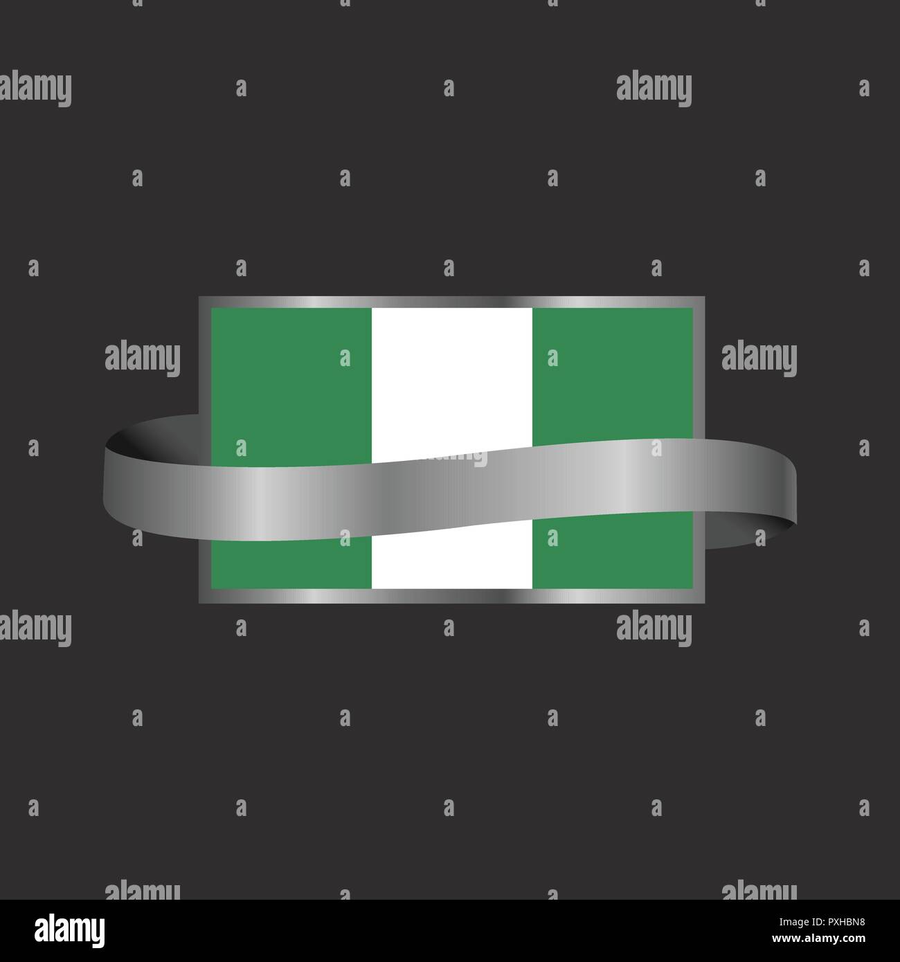 Nigeria flag Ribbon banner design Stock Vector Image & Art Alamy