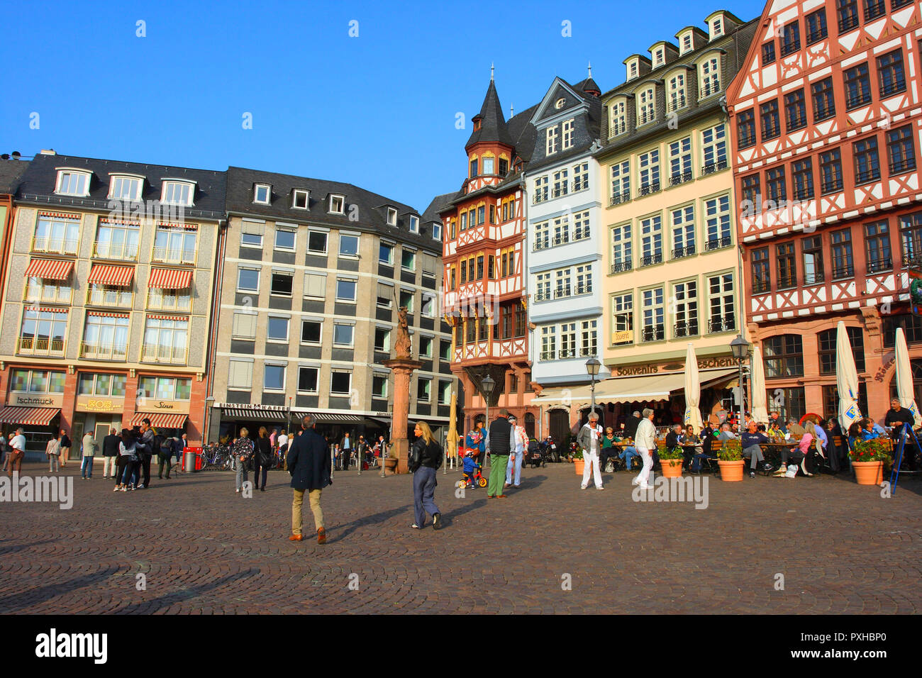 Römer Square in Frankfurt am Main. Hessen. Germany Stock Photo