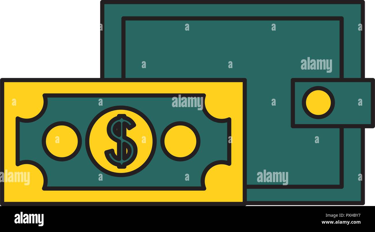 wallet banknote money on white background Stock Vector Image & Art - Alamy
