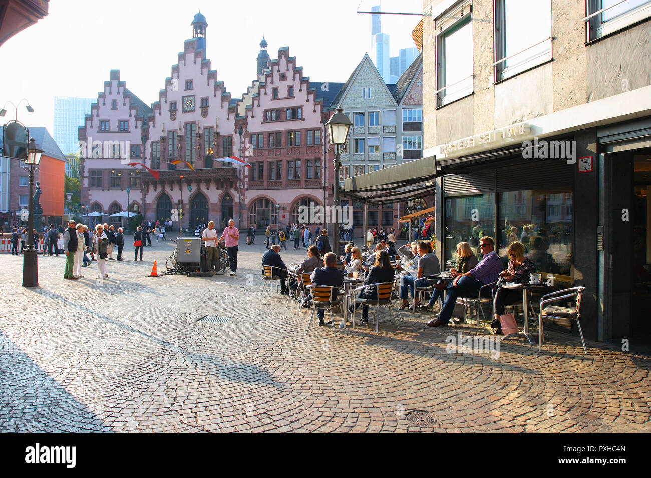 Römer Square in Frankfurt am Main. Hessen. Germany Stock Photo