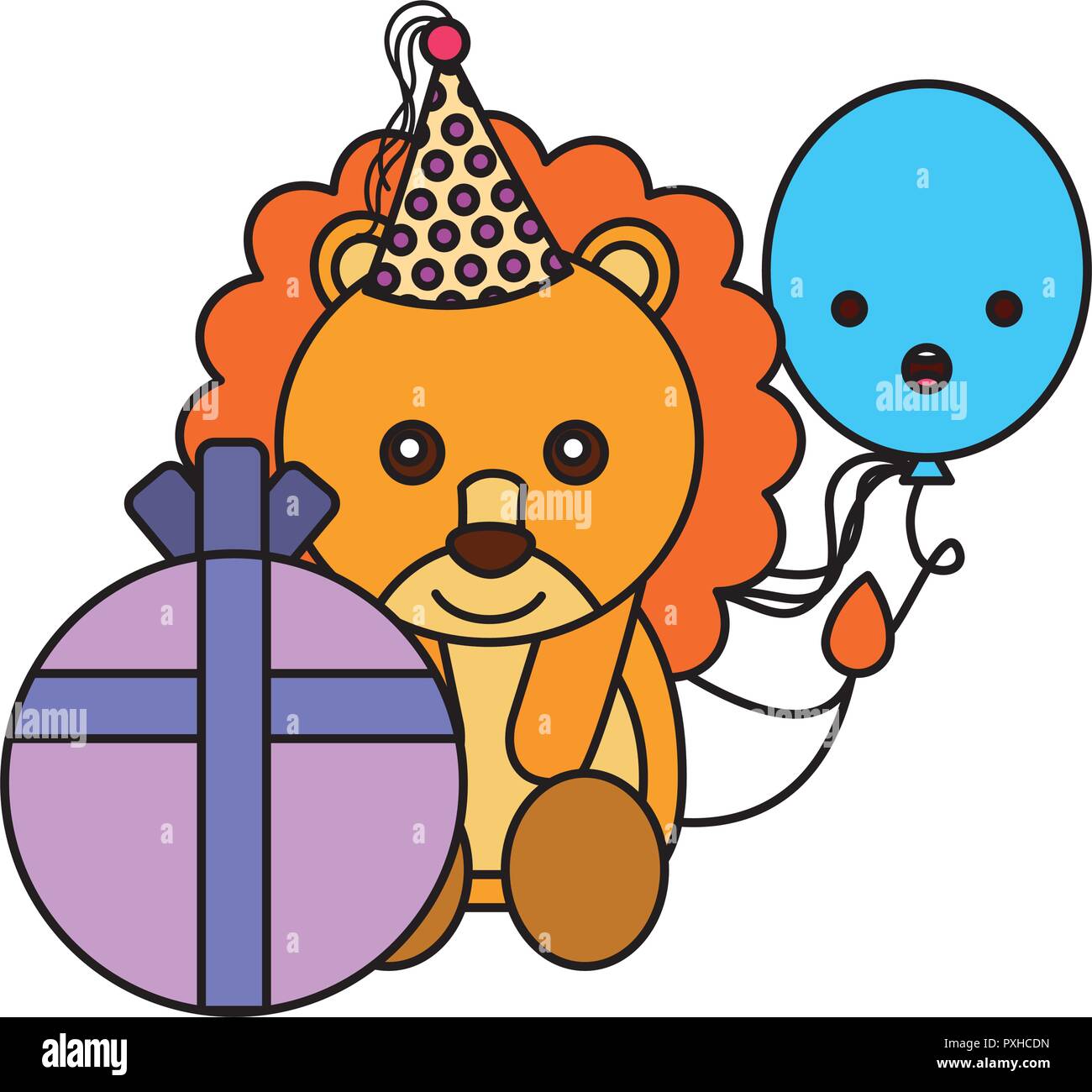 Lion with balloon Stock Vector Images - Alamy