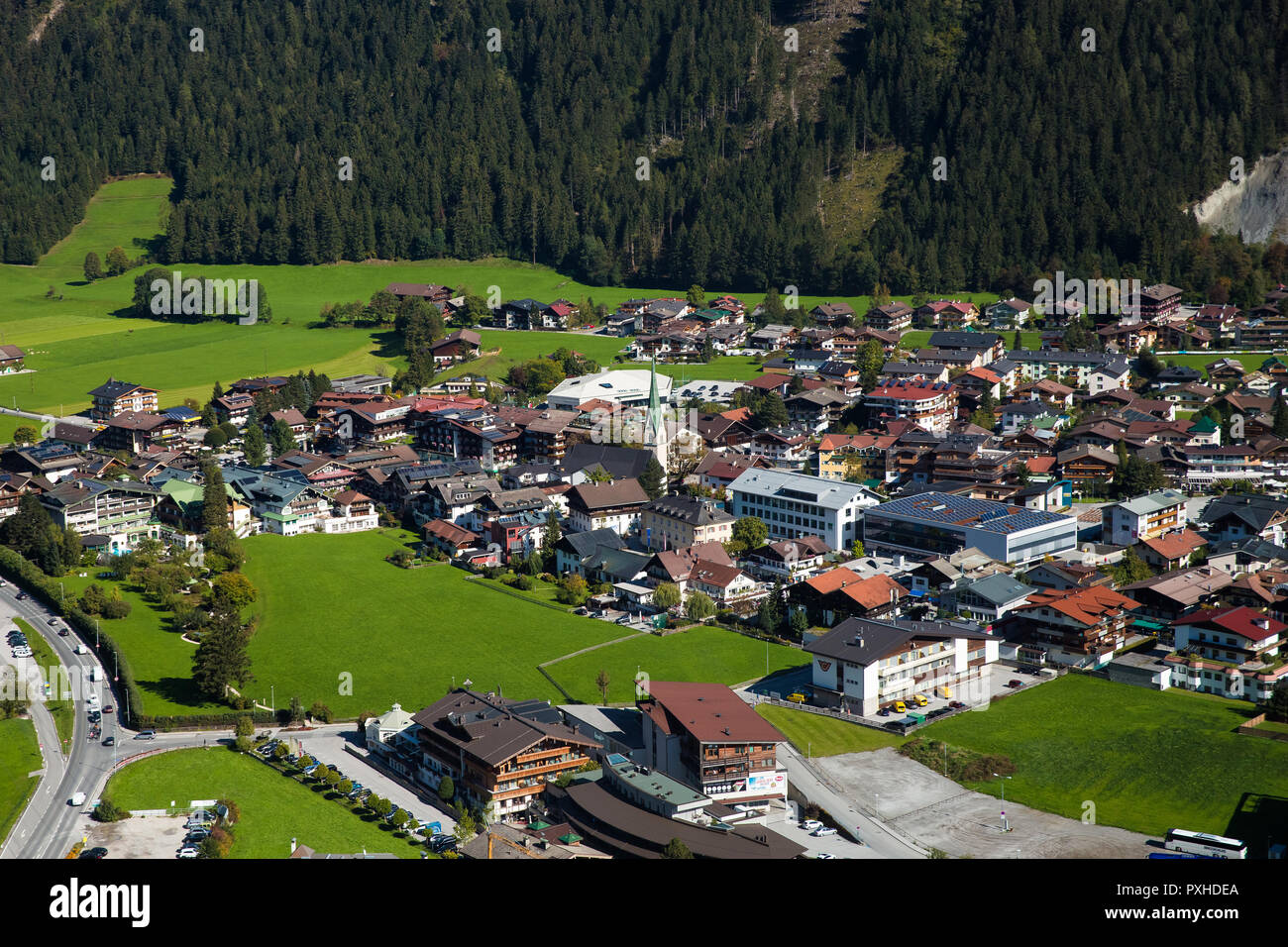 Ski resort in Mayrhofen, Austria Stock Photo - Alamy
