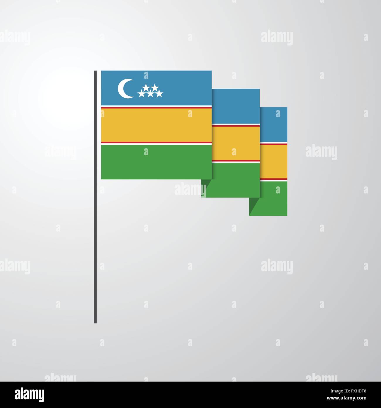 Karakalpakstan waving Flag creative background Stock Vector Image & Art